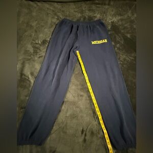 Michigan yellow logo navy blue sweet pants